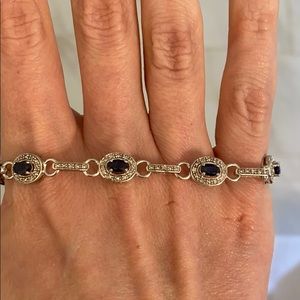 Sterling silver sapphire tennis bracelet